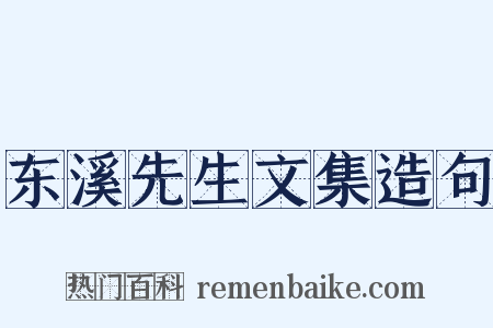 东溪先生文集造句是什么意思的图片